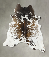 Chocolate and White X-Large Brazilian Cowhide Rug 7'8"H x 6'7"W #B24764 by Hudson Hides