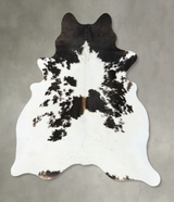 Chocolate and White X-Large Brazilian Cowhide Rug 7'9"H x 6'4"W #B24767 by Hudson Hides