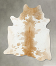 Beige and White X-Large Brazilian Cowhide Rug 7'7"H x 6'5"W #B24781 by Hudson Hides