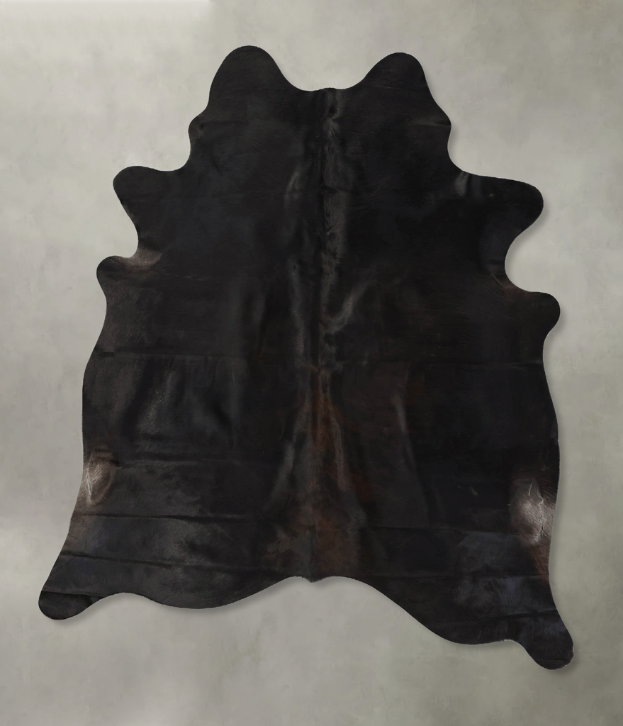 Solid Black X-Large Brazilian Cowhide Rug 7'8"H x 6'3"W #B24807 by Hudson Hides