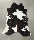 Chocolate and White X-Large Brazilian Cowhide Rug 7'1"H x 6'2"W #B24824 by Hudson Hides