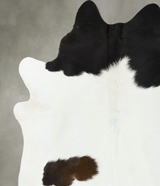 Black and White X-Large Brazilian Cowhide Rug 7'5"H x 6'5"W #B24828 by Hudson Hides