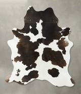Chocolate and White X-Large Brazilian Cowhide Rug 7'3"H x 5'10"W #B24859 by Hudson Hides