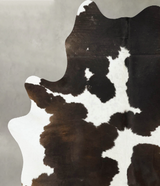 Chocolate and White X-Large Brazilian Cowhide Rug 7'3"H x 5'10"W #B24859 by Hudson Hides