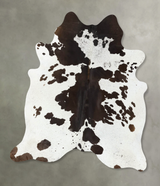 Chocolate and White X-Large Brazilian Cowhide Rug 7'1"H x 6'5"W #B24864 by Hudson Hides
