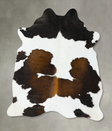 Chocolate and White Large Brazilian Cowhide Rug 7'2"H x 5'6"W #B24869 by Hudson Hides