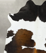 Chocolate and White Large Brazilian Cowhide Rug 7'2"H x 5'6"W #B24869 by Hudson Hides