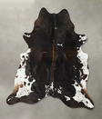 Chocolate and White X-Large Brazilian Cowhide Rug 7'1"H x 6'6"W #B24870 by Hudson Hides