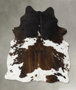 Chocolate and White Large Brazilian Cowhide Rug 6'6"H x 5'1"W #B24872 by Hudson Hides