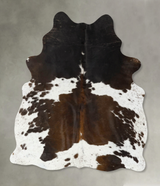 Chocolate and White Large Brazilian Cowhide Rug 6'6"H x 5'1"W #B24872 by Hudson Hides