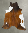 Chocolate and White X-Large Brazilian Cowhide Rug 7'1"H x 6'6"W #B24873 by Hudson Hides