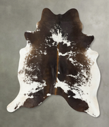 Chocolate and White X-Large Brazilian Cowhide Rug 7'1"H x 6'3"W #B24877 by Hudson Hides
