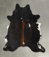 Chocolate and White X-Large Brazilian Cowhide Rug 7'9"H x 6'2"W #B24881 by Hudson Hides