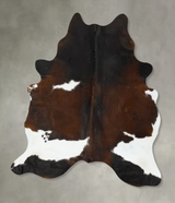 Chocolate and White X-Large Brazilian Cowhide Rug 7'3"H x 5'11"W #B24882 by Hudson Hides
