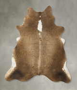 Taupe X-Large Brazilian Cowhide Rug 7'2"H x 6'2"W #B24936 by Hudson Hides