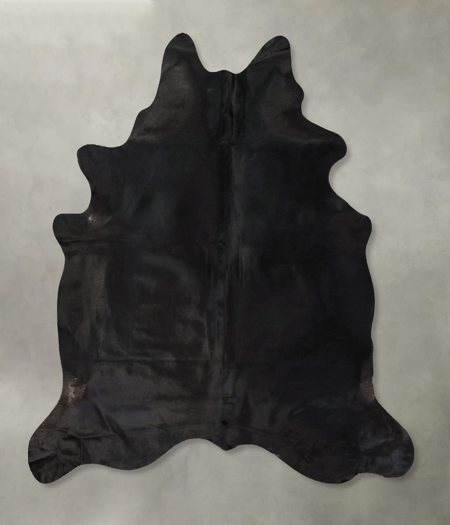 Solid Black X-Large Brazilian Cowhide Rug 6'11"H x 6'2"W #B24955 by Hudson Hides