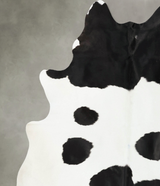 Black and White XX-Large Brazilian Cowhide Rug 7'10"H x 6'11"W #B24959 by Hudson Hides