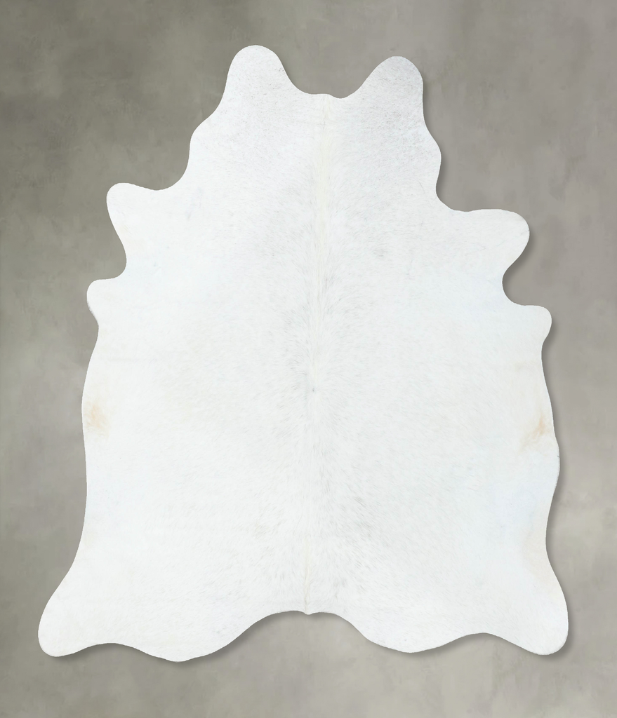 Solid White X-Large Brazilian Cowhide Rug 7'4"H x 6'7"W #B24967 by Hudson Hides