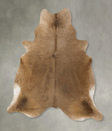 Taupe X-Large Brazilian Cowhide Rug 7'2"H x 6'5"W #B24977 by Hudson Hides