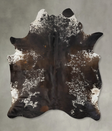 Chocolate and White XX-Large Brazilian Cowhide Rug 8'1"H x 6'7"W #B25004 by Hudson Hides