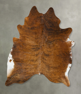 Medium Brindle XX-Large Brazilian Cowhide Rug 7'11"H x 6'11"W #B25006 by Hudson Hides
