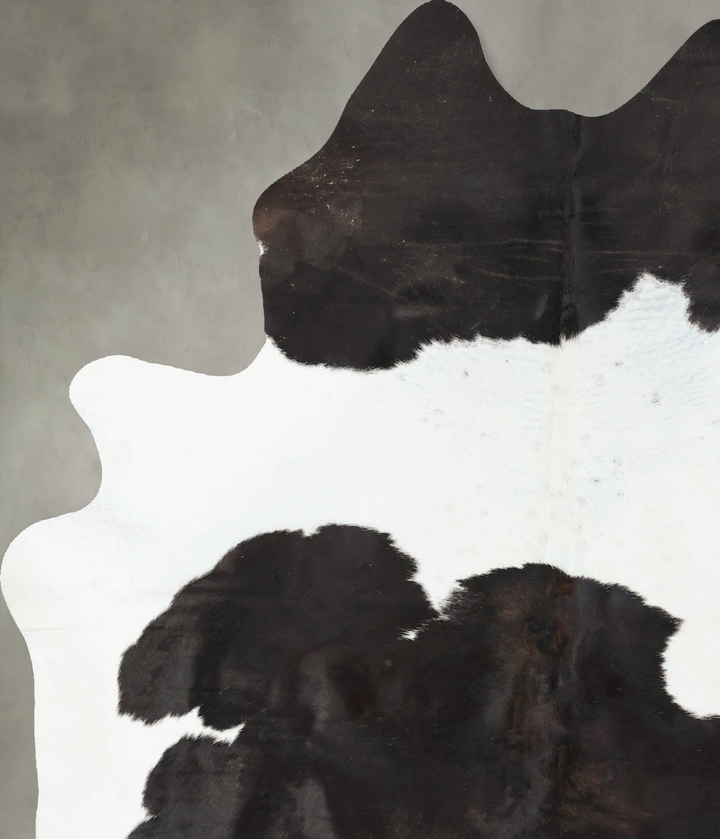 Black and White X-Large Brazilian Cowhide Rug 7'10"H x 5'9"W #B25010 by Hudson Hides