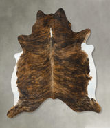 Medium Brindle XX-Large Brazilian Cowhide Rug 7'10"H x 6'9"W #B25027 by Hudson Hides
