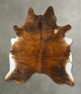 Medium Brindle XX-Large Brazilian Cowhide Rug 8'0"H x 6'10"W #B25029 by Hudson Hides