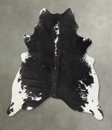 Black and White XX-Large Brazilian Cowhide Rug 8'0"H x 6'6"W #B25042 by Hudson Hides