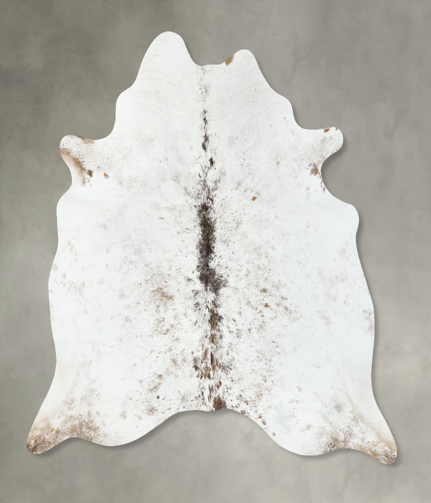 Salt and Pepper Brown X-Large Brazilian Cowhide Rug 7'3"H x 6'6"W #B25045 by Hudson Hides