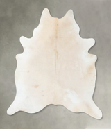 Ivory with Beige XX-Large Brazilian Cowhide Rug 8'1"H x 7'1"W #B25053 by Hudson Hides