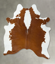 Brown and White Regular XX-Large Brazilian Cowhide Rug 7'11"H x 6'4"W #B25055 by Hudson Hides