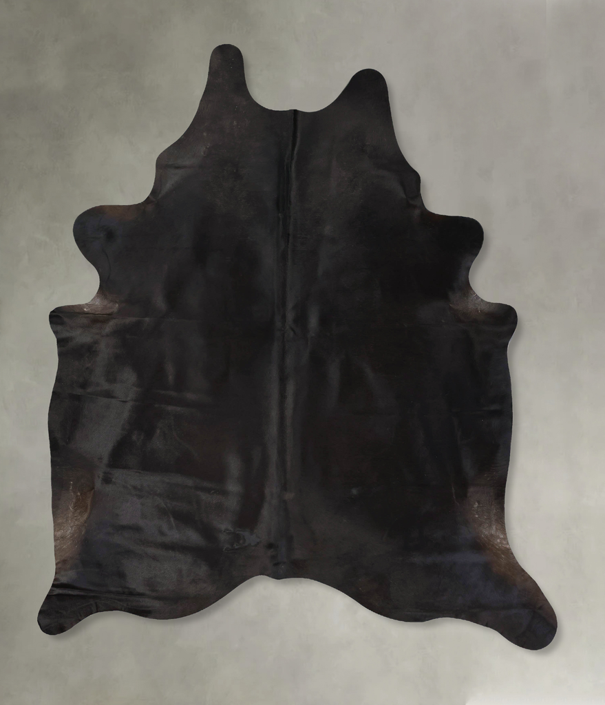 Solid Black XX-Large Brazilian Cowhide Rug 8'7"H x 6'9"W #B25062 by Hudson Hides