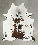 Chocolate and White XX-Large Brazilian Cowhide Rug 8'7"H x 6'7"W #B25089 by Hudson Hides