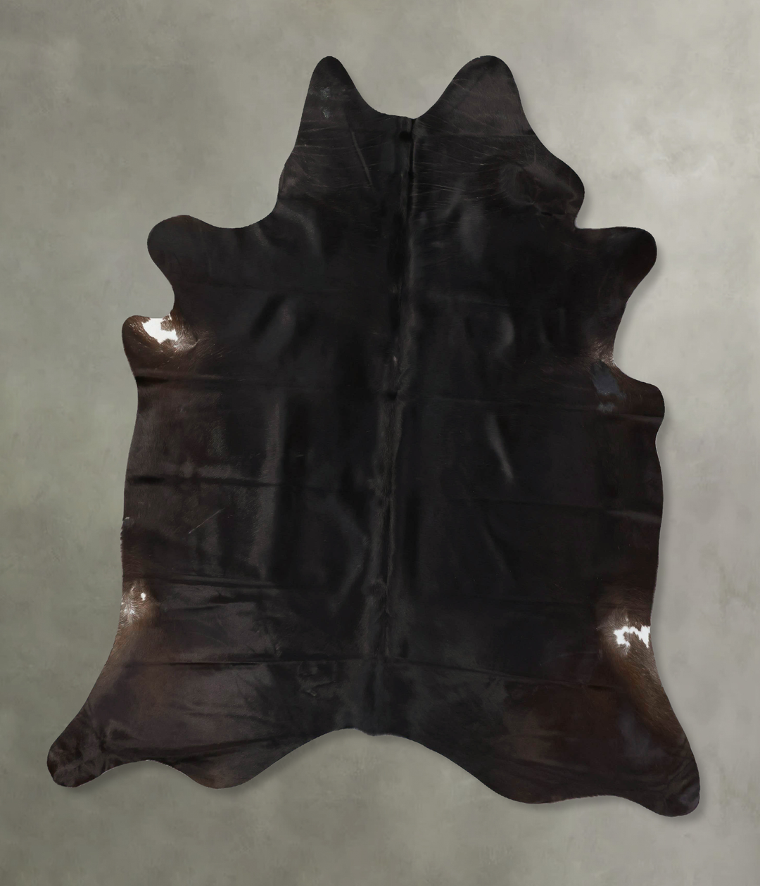 Solid Black X-Large Brazilian Cowhide Rug 7'5"H x 6'7"W #B25109 by Hud