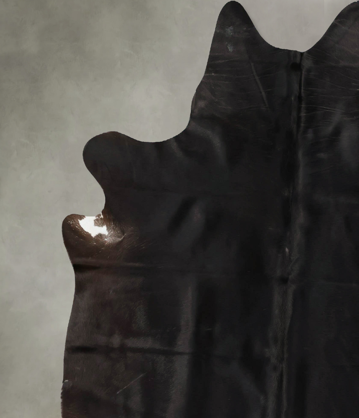 Solid Black X-Large Brazilian Cowhide Rug 7'5"H x 6'7"W #B25109 by Hudson Hides