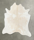 Ivory with Beige XX-Large Brazilian Cowhide Rug 7'8"H x 6'7"W #B25118 by Hudson Hides