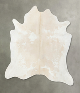 Ivory with Beige XX-Large Brazilian Cowhide Rug 7'8"H x 6'7"W #B25118 by Hudson Hides