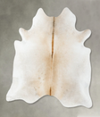 Ivory with Beige X-Large Brazilian Cowhide Rug 6'10"H x 6'5"W #B25150 by Hudson Hides