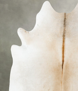 Ivory with Beige X-Large Brazilian Cowhide Rug 6'10"H x 6'5"W #B25150 by Hudson Hides