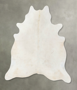 Ivory with Beige X-Large Brazilian Cowhide Rug 6'9"H x 6'1"W #B25151 by Hudson Hides