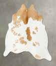Beige and White X-Large Brazilian Cowhide Rug 6'3"H x 6'6"W #B25153 by Hudson Hides
