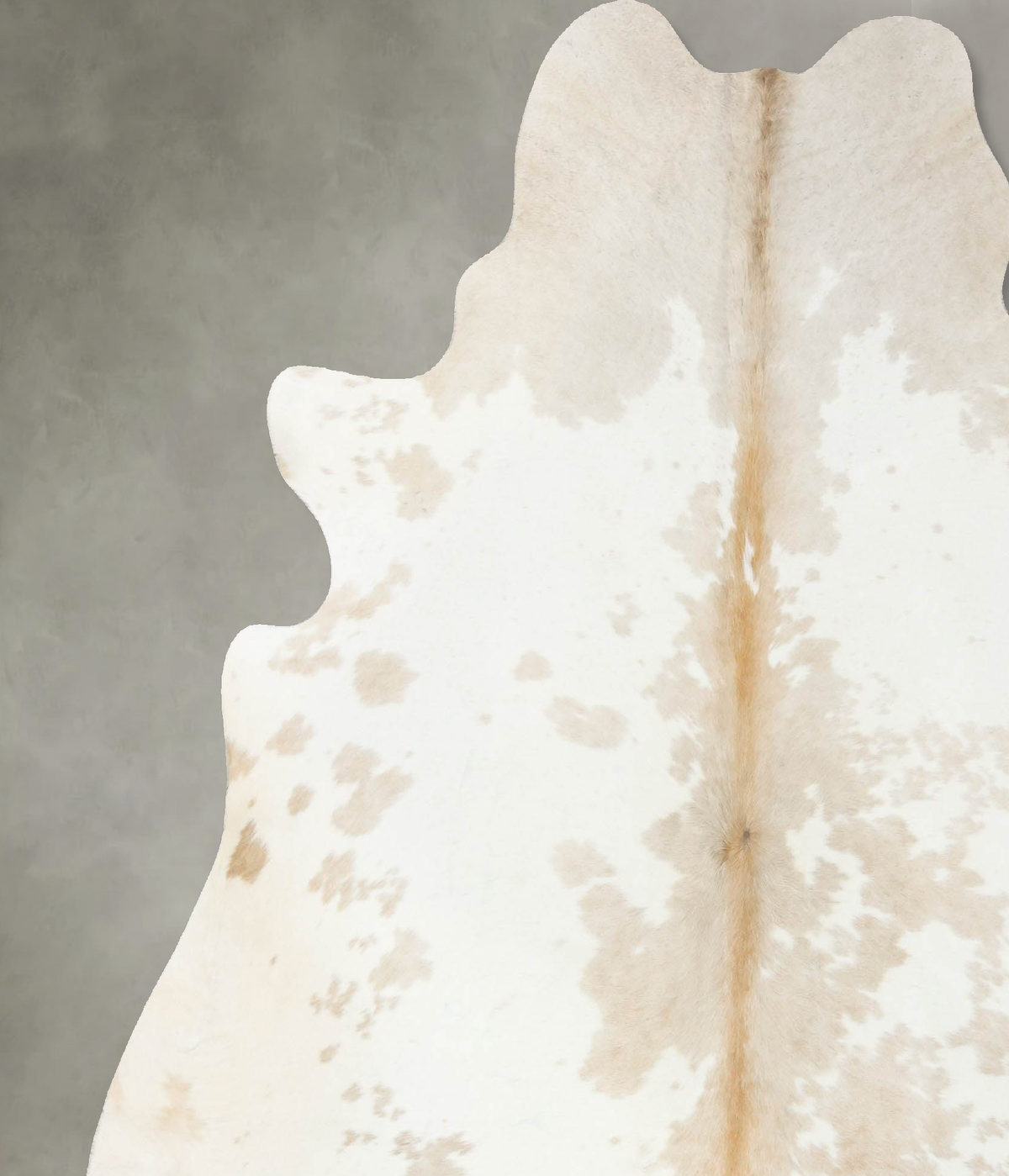 Beige and White X-Large Brazilian Cowhide Rug 6'9"H x 6'7"W #B25154 by Hudson Hides