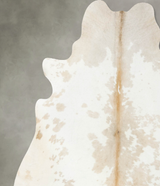 Beige and White X-Large Brazilian Cowhide Rug 6'9"H x 6'7"W #B25154 by Hudson Hides