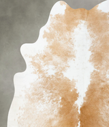 Beige and White X-Large Brazilian Cowhide Rug 6'10"H x 5'11"W #B25155 by Hudson Hides