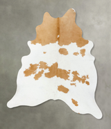 Beige and White X-Large Brazilian Cowhide Rug 7'6"H x 5'10"W #B25156 by Hudson Hides
