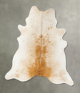 Beige and White XX-Large Brazilian Cowhide Rug 7'9"H x 6'9"W #B25166 by Hudson Hides
