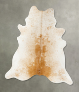 Beige and White XX-Large Brazilian Cowhide Rug 7'9"H x 6'9"W #B25166 by Hudson Hides