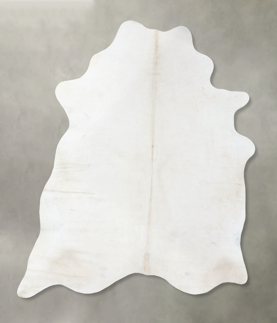 Solid White X-Large Brazilian Cowhide Rug 7'6"H x 6'3"W #B25167 by Hud