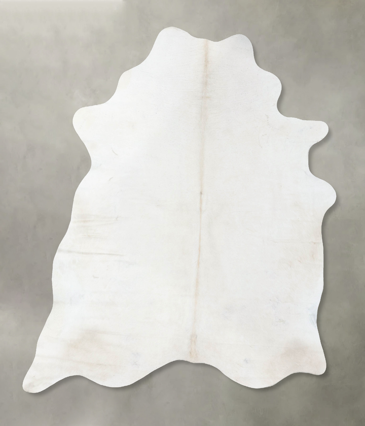 Solid White X-Large Brazilian Cowhide Rug 7'6"H x 6'3"W #B25167 by Hudson Hides